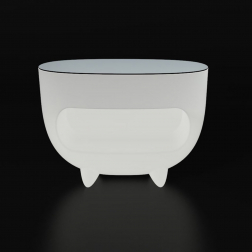 Стол-витрина пластиковый со стеклом светящийся Splay Lighting