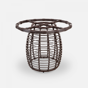 Стол плетеный обеденный ReeHouse Lotus алюминий, искусственный ротанг, стекло шоколад металлик, бронза Фото 6