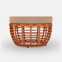 Пуф плетеный с подушкой ReeHouse Lotus алюминий, искусственный ротанг, олефин африканский закат, капучино Фото 5