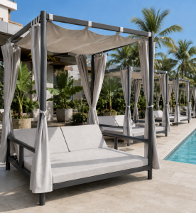 Шатер с лежаками THEUMBRELA SEMSIYE EVI Sultan Daybed алюминий, акрил Фото 5