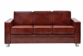Диван прямой трехместный Профдиван Афина дерево, металл, кожа коричневый Фото 3