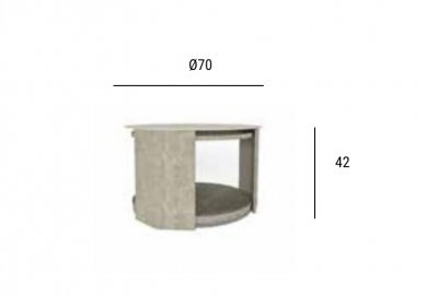 Столик кофейный деревянный SNOC Ralph Ash M тик, керамика пепельный Фото 2