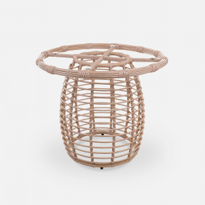 Стол плетеный обеденный ReeHouse Lotus алюминий, искусственный ротанг, стекло ирбис, белый сатин Фото 6