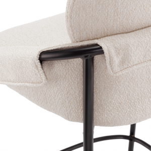 Стул полубарный с обивкой Tagliamento Lok сталь, букле черный, бежевый Фото 10