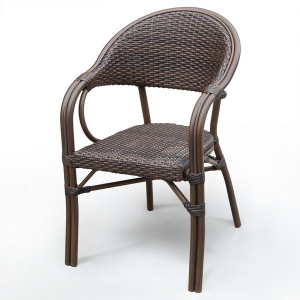 Кресло плетеное Afina D2003SR-AD64 Brown искусственный ротанг, сталь коричневый Фото 1