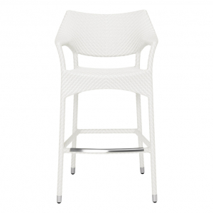 Кресло барное плетеное JANUS et Cie Amari алюминий, искусственный ротанг снежный Фото 3