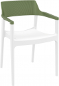 Кресло пластиковое Siesta Contract Tulum стеклопластик, полипропилен белый, оливковый Фото 1
