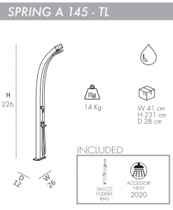 Душ уличный Arkema Spring A 145 TL алюминий Фото 2