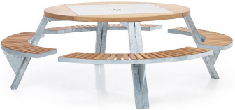 Стол деревянный со скамейками-thumbs-Фото1