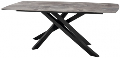 Стол ламинированный обеденный Grattoni Milo сталь, компакт-ламинат HPL черный, серый Фото 1