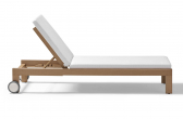 Лежак деревянный с матрасом POINT Kahn тик, ткань натуральный, белый Фото 9