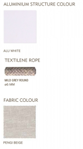 Лежак плетеный Grattoni Leaf алюминий, роуп, олефин белый, светло-серый, бежевый Фото 3