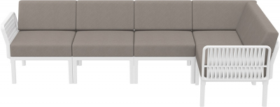 Комплект пластиковой мебели Siesta Contract Portofino Lounge Corner стеклопластик, полипропилен, полиэстер белый, светло-коричневый Фото 5