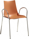 Кресло пластиковое Scab Design Zebra Technopolymer сталь, технополимер хром, оранжевый Фото 1