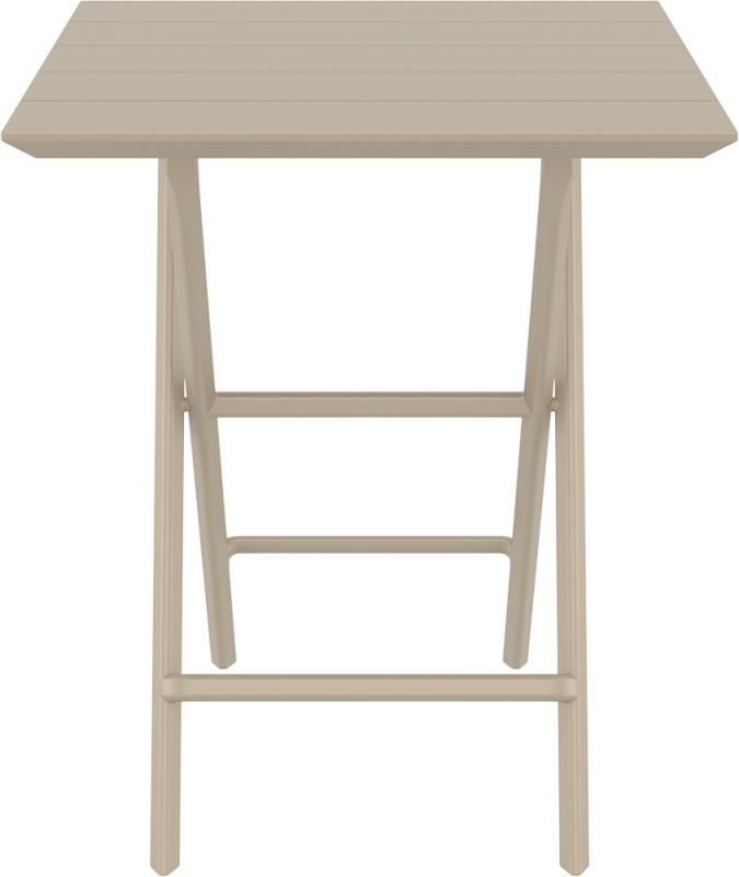 Стол пластиковый складной Helen Folding Table 60, бежевый, 600х600х740 мм