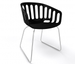 Кресло пластиковое Gaber Basket ST сталь, технополимер черный Фото 1