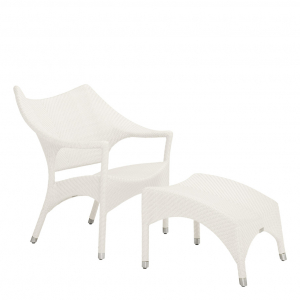 Подставка для ног плетеная JANUS et Cie Amari алюминий, искусственный ротанг известняковый Фото 7