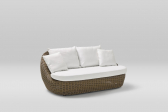 Диван двухместный плетеный с подушками POINT Heritage алюминий, искусственный ротанг, ткань коричневый Фото 4