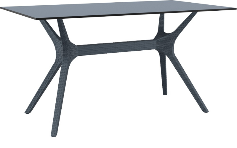 Стол пластиковый Ibiza Table 140, антрацит, 1400х800х740 мм