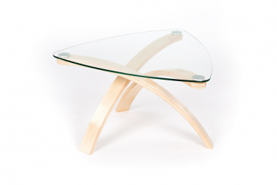 Стол журнальный IM-Design Гурон 3 березовый шпон, стекло Фото 5