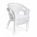 Кресло плетеное с подушкой Garden Relax Alliss натуральный ротанг белый Фото 3
