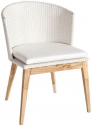 Стул плетеный с подушкой POINT ARC Chair тик, алюминий, искусственный ротанг, акрил белый Фото 1