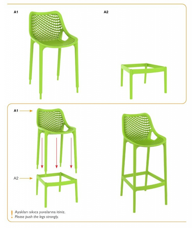 Комплект пластиковой барной мебели Sky Folding Bar 60 Air