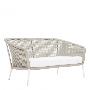 Диван двухместный плетеный с подушками JANUS et Cie Knot алюминий, роуп, акрил окаменелость Фото 8