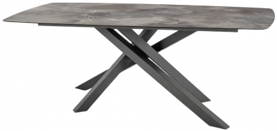 Стол ламинированный обеденный Grattoni Milo сталь, компакт-ламинат HPL антрацит, серый Фото 1