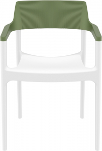 Кресло пластиковое Siesta Contract Tulum стеклопластик, полипропилен белый, оливковый Фото 9