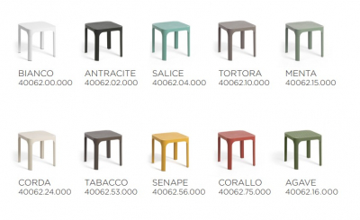 Столик пластиковый журнальный Nardi Net Table 40 стеклопластик агава Фото 3