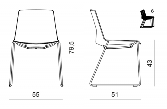 Стул пластиковый на полозьях-thumbs-Фото4