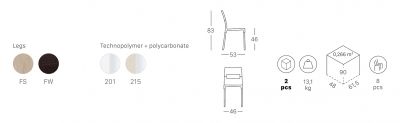 Стул пластиковый Scab Design Natural Diva бук, поликарбонат, стеклопластик венге, тортора Фото 2
