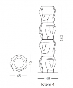 Кашпо пластиковое SLIDE Threebu Totem Pot 4 Standard полиэтилен, алюминий Фото 2