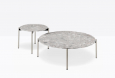 Столик кофейный PEDRALI Blume алюминий, сталь, искусственный камень серебристый, серый мрамор Фото 4