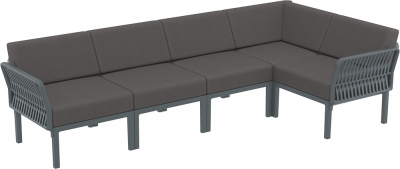 Комплект пластиковой мебели Siesta Contract Portofino Lounge Corner стеклопластик, полипропилен, полиэстер темно-серый, темно-серый Фото 5