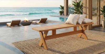 Скамейка деревянная WArt Focus Bench 160 ироко Фото 6