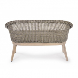 Диван плетеный с подушкой Garden Relax Belen алюминий, тик, искусственный ротанг натуральный Фото 4