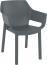 Кресло пластиковое Siesta Contract Dora стеклопластик, полипропилен темно-серый Фото 3