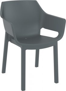 Кресло пластиковое Siesta Contract Dora стеклопластик, полипропилен темно-серый Фото 1