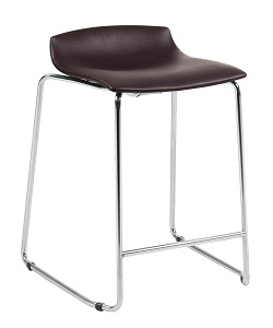Табурет полубарный с обивкой PAPATYA X-Treme Sled D сталь, пластик, кожа коричневый Фото 1