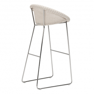 Кресло барное плетеное JANUS et Cie Gigi II сталь, алюминий, искусственный ротанг полированный стальной, пергаментный Фото 3