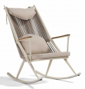 Кресло-качалка плетеное с пуфом GARDENIUS X-Type алюминий, роуп, ткань M113, OV-21, K109 Фото 5