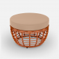 Пуф плетеный с подушкой ReeHouse Lotus алюминий, искусственный ротанг, олефин африканский закат, капучино Фото 6