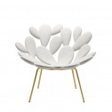 Кресло лаунж пластиковое Qeeboo Filicudi металл, полиэтилен латунь, белый Фото 4