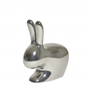 Стул пластиковый Qeeboo Rabbit Metal Finish полиэтилен серебристый Фото 4