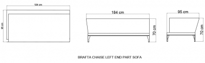 Модуль плетеный левый с подлокотником Skyline Design Brafta алюминий, искусственный ротанг, sunbrella белый, бежевый Фото 5