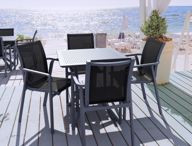 Стол пластиковый Siesta Contract Sky Table 80 сталь, пластик темно-серый Фото 13