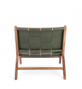 Стул лаунж деревянный с обивкой Garden Relax Joanna тик, натуральная кожа натуральный, зеленый Фото 5