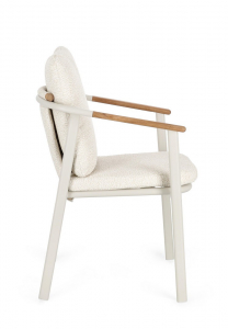 Кресло металлическое с подушками Garden Relax Leonida алюминий, тик, олефин бежевый Фото 5